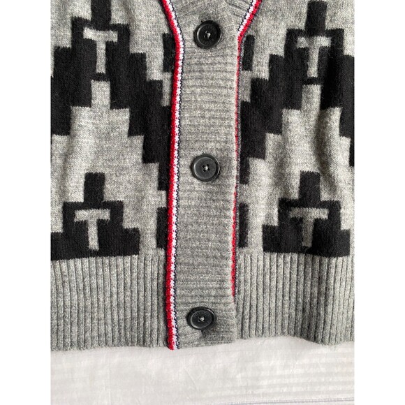 Rare! Tommy Hilfiger Fair Isle Cardigan Logo Cotton Wool Alpaca LARGE. NWOT - Picture 5 of 11